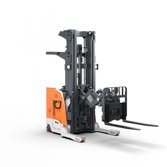 Double deep reach forklift